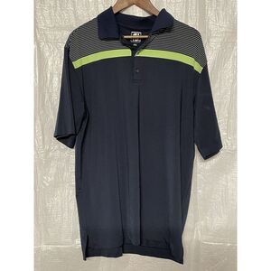 FootJoy Golf Polo Shirt Mens‎ XL Athletic Fit Blue Green Striped Golfing